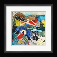 Big Eyed Girl Post Wolf Fine Art Print