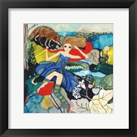 Big Eyed Girl Post Wolf Fine Art Print