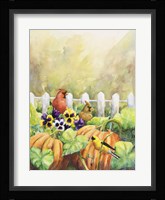 Cardinals in Pumpkin Patch Fine Art Print
