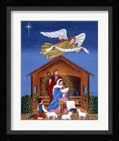 Primitive Nativity Framed Print