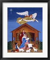 Primitive Nativity Framed Print