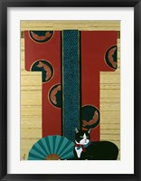 Cat And Kimono Framed Print