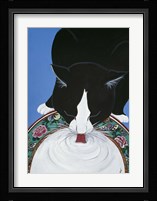Lapping Milk From An Oriental Plate Fine Art Print