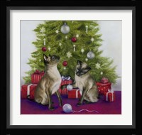 Christmas Siamese Cats Fine Art Print