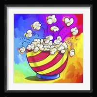 Pop Art Popcorn Bowl Framed Print