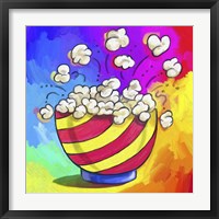 Pop Art Popcorn Bowl Framed Print