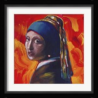 Pop Art Girl Pearl Necklace Fine Art Print