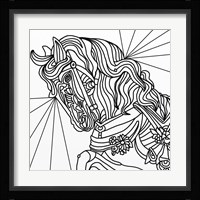 Carousel Pony 2 Lineart Fine Art Print