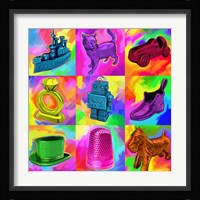 Pop Art Monopoly Pieces Framed Print