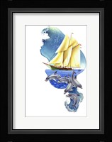 Sailboat Dolphin Wave Fine Art Print