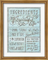Ingredients For Life I Blue Fine Art Print