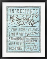 Ingredients For Life I Blue Fine Art Print