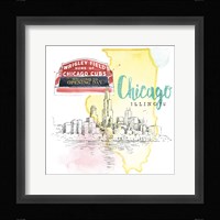 US Cities II Framed Print
