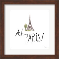 Ah Paris I on White Fine Art Print