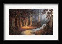 Firelight And Moonrise Fine Art Print