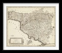 Antique Map of Tuscany Fine Art Print