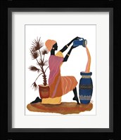 Pouring In Orange Dress Framed Print