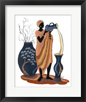 Standing And Pouring Orange Dress Fine Art Print