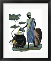 Woman Pouring In Blue Fine Art Print