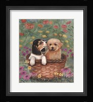 Beagle And Golden Retriever Fine Art Print