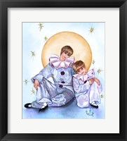 Big And Little Pierrots Framed Print