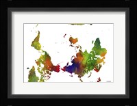Upside Down Map Of The World Clr 1 Fine Art Print
