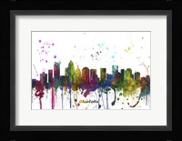Charlotte NC Skyline Multi Colored 1 Framed Print