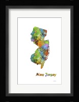 New Jersey State Map 1 Fine Art Print