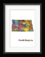 North Dakota  State Map 1 Fine Art Print
