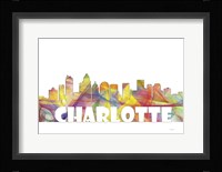 Charlotte NC Skyline Multi Colored 2 Framed Print