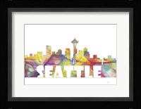 Seattle Washington Skyline Multi Colored 2 Fine Art Print