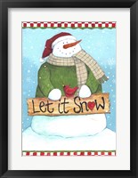 Let It Snow Checked Border Fine Art Print