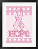 Pink Polka Dot Hope Framed Print