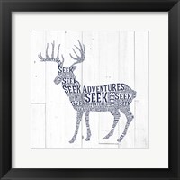 Deer Shiplap Framed Print