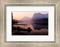 Vintage Boat on River in Guangxi Province, China, Asia Fine Art Print