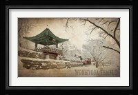 Vintage Winter at Wonhyosa Temple, Korea, Asia Framed Print