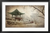 Vintage Winter at Wonhyosa Temple, Korea, Asia Framed Print