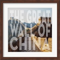 Vintage The Great Wall of China, Asia, Large Center Text Fine Art Print