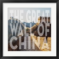 Vintage The Great Wall of China, Asia, Large Center Text Framed Print
