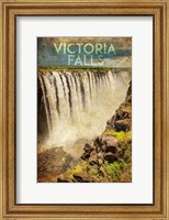 Vintage Victoria Falls, Livingstone, Africa Fine Art Print