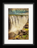 Vintage Victoria Falls, Livingstone, Africa Framed Print