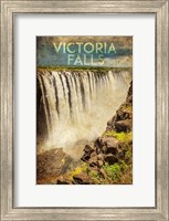 Vintage Victoria Falls, Livingstone, Africa Fine Art Print