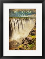 Vintage Victoria Falls, Livingstone, Africa Framed Print