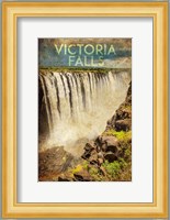 Vintage Victoria Falls, Livingstone, Africa Fine Art Print