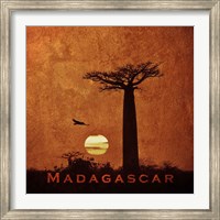 Vintage Baobab Trees at Sunset in Madagascar, Africa Fine Art Print