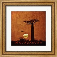 Vintage Baobab Trees at Sunset in Madagascar, Africa Fine Art Print
