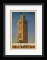 Vintage Koutoubia Mosque, Marrakesh, Morocco, Africa Framed Print