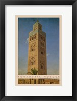 Vintage Koutoubia Mosque, Marrakesh, Morocco, Africa Framed Print