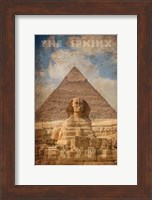 Vintage Great Sphinx of Giza, Pyramids, Egypt, Africa Fine Art Print