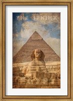 Vintage Great Sphinx of Giza, Pyramids, Egypt, Africa Fine Art Print